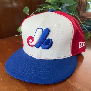 New Era 5950 Montreal Expos Vintage Retro Throwback Fitted Hat Size 7 3/8
